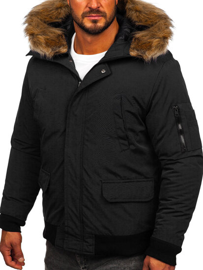 Bolf Herren Winterjacke Schwarz  2019A