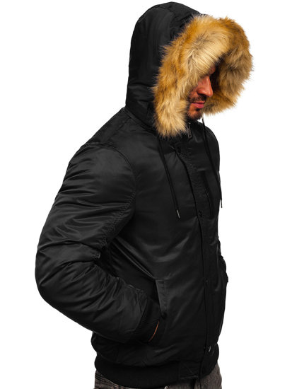 Bolf Herren Winterjacke Schwarz  2129