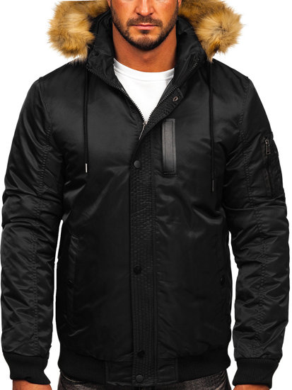 Bolf Herren Winterjacke Schwarz  2129