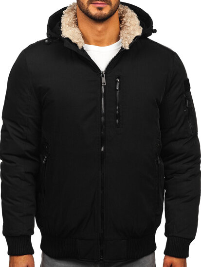 Bolf Herren Winterjacke Schwarz  25M9805