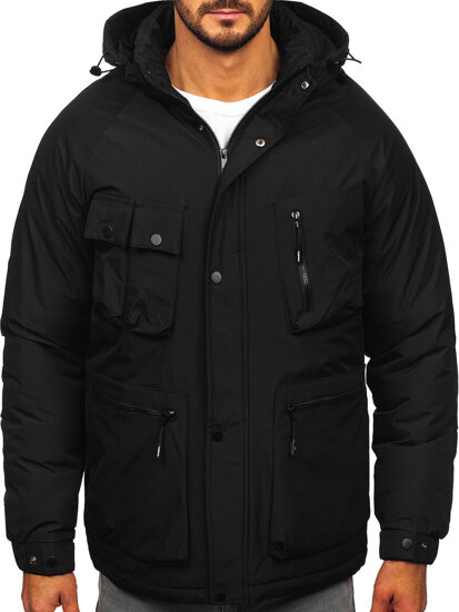 Bolf Herren Winterjacke Schwarz  25M9806