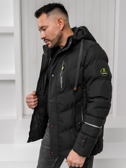 Bolf Herren Winterjacke Schwarz  5M3137A1