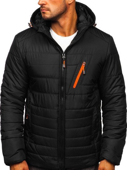 Bolf Herren Winterjacke Schwarzgrau  1822