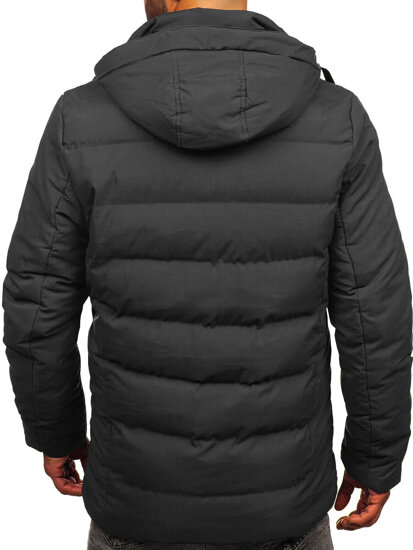 Bolf Herren Winterjacke Schwarzgrau  5M3136