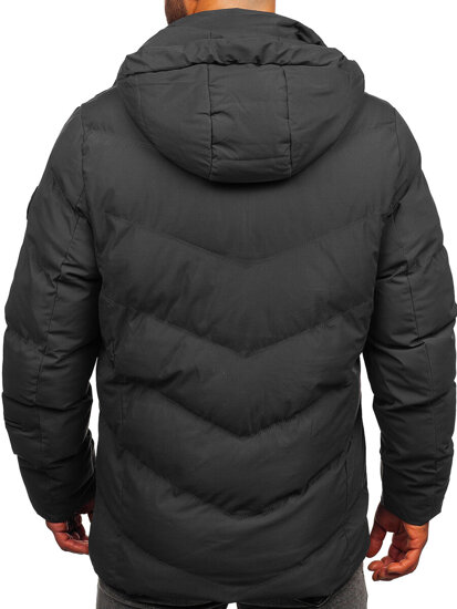 Bolf Herren Winterjacke Schwarzgrau  5M3137