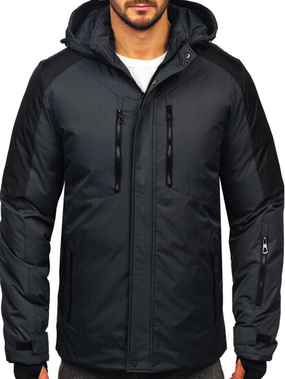 Bolf Herren Winterjacke Schwarzgrau  91M9902