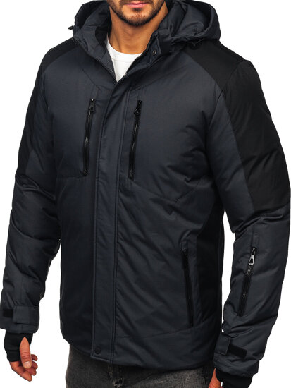 Bolf Herren Winterjacke Schwarzgrau  91M9902