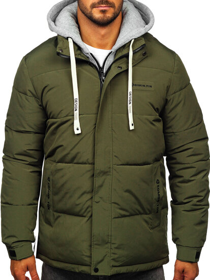 Bolf Herren Winterjacke Sportjacke Khaki  62M9518