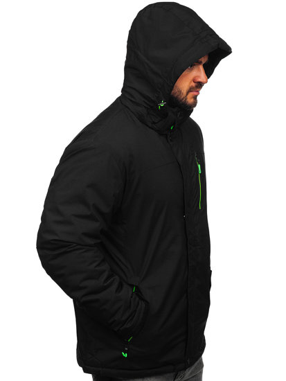 Bolf Herren Winterjacke Sportjacke Skijacke Schwarz-Grün  7097