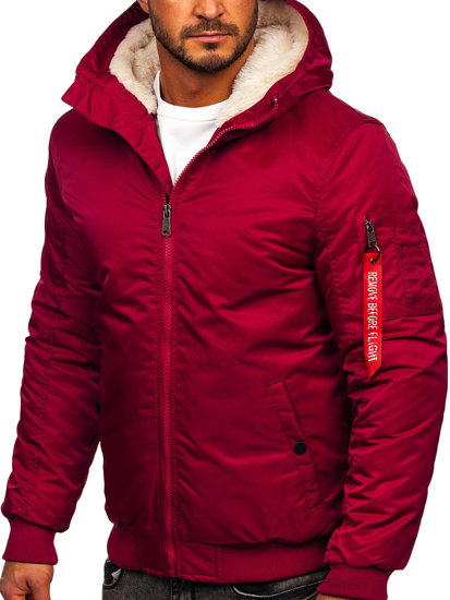 Bolf Herren Winterjacke Weinrot  2120