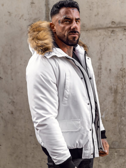 Bolf Herren Winterjacke Weiß  2019