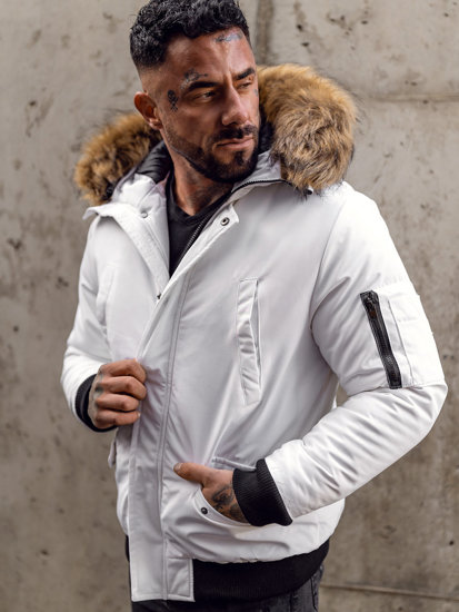 Bolf Herren Winterjacke Weiß  2019