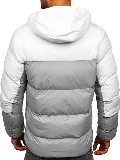 Bolf Herren Winterjacke Weiß-Grau  CS1006