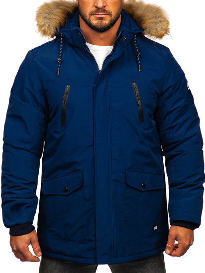 Bolf Herren Winterjakce Parka Alaska Dunkelblau  WX032C