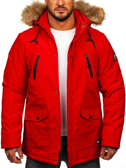 Bolf Herren Winterjakce Parka Alaska Rot  WX032A