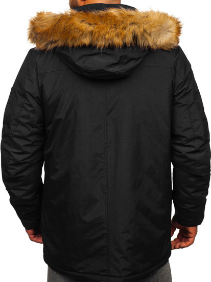 Bolf Herren Winterjakce Parka Alaska Schwarz  WX032