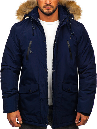 Bolf Herren Winterjakce Parka Alaska Tintenblau  WX032D