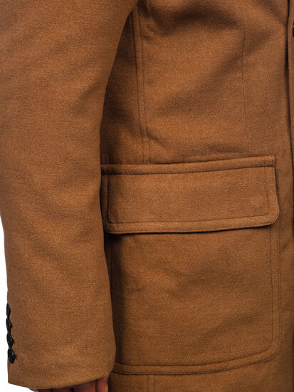 Bolf Herren Zweigeihiger Wintermantel mit Hochkragen Camel  1048C