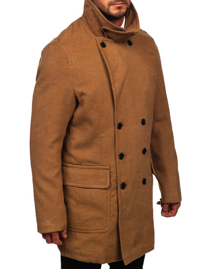 Bolf Herren Zweigeihiger Wintermantel mit Hochkragen Camel  1048C