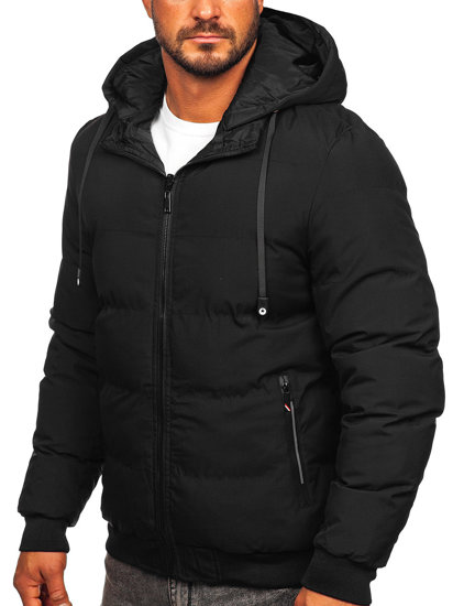 Bolf Herren Zweiseitige Gepolsterte Winterjacke Schwarz  5M761