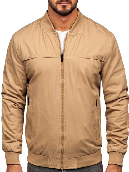 Bolf Herren Zweiseitige Übergangsjacke Bomberjacke Camel  84M3005