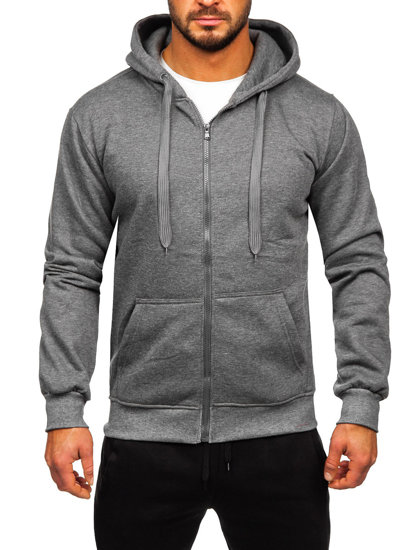 Bolf Herren Zweiteiler Trainingsanzug mit Kapuzenpullover Anthrazit  D004