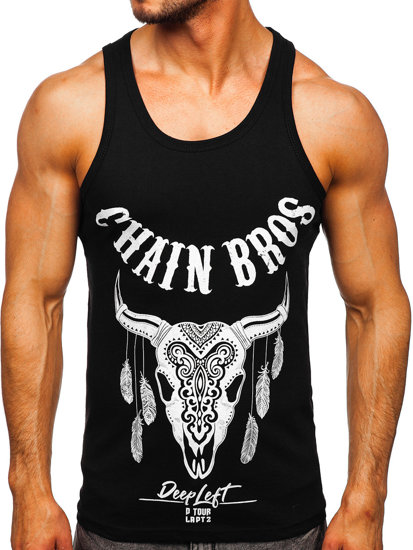 Bolf Tank Top Boxing T-Shirt mit Motiv Schwarz  14848