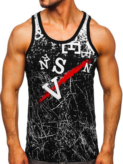 Bolf Tank Top Boxing T-Shirt mit Motiv Schwarz  14853