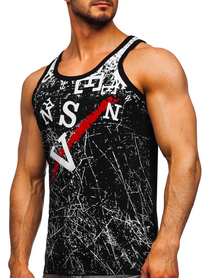 Bolf Tank Top Boxing T-Shirt mit Motiv Schwarz  14853