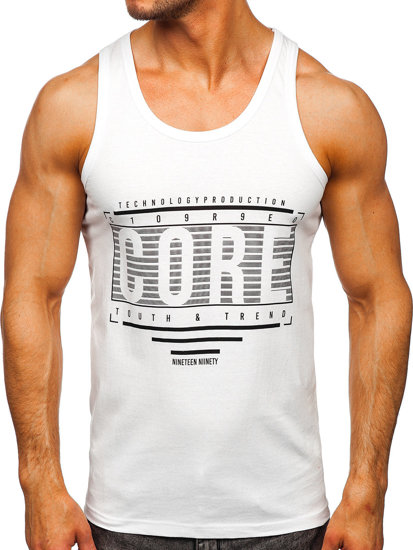 Bolf Tank Top Boxing T-Shirt mit Motiv Weiß  14840