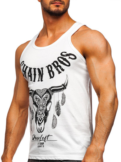 Bolf Tank Top Boxing T-Shirt mit Motiv Weiß  14848