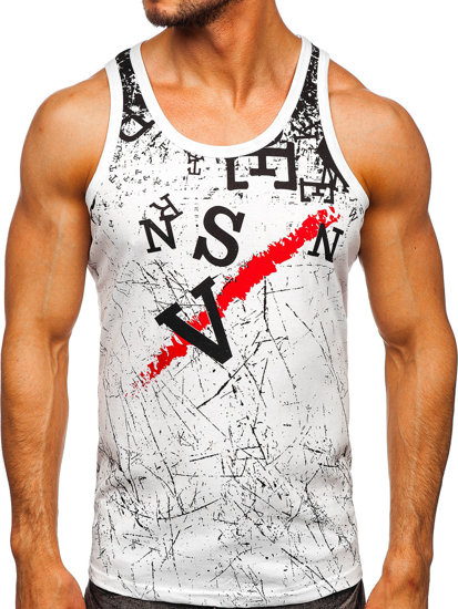 Bolf Tank Top Boxing T-Shirt mit Motiv Weiß  14853