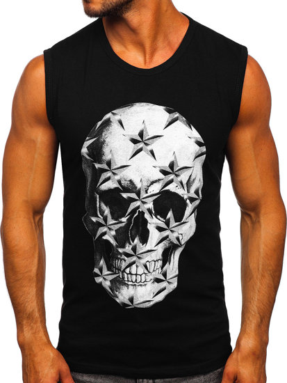 Bolf Tank Top mit Motiv Schwarz  14817