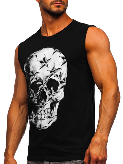 Bolf Tank Top mit Motiv Schwarz  14817