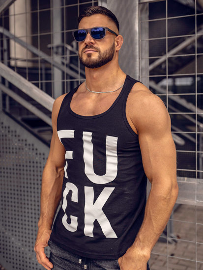 Bolf Tank Top mit Motiv Schwarz 14830A