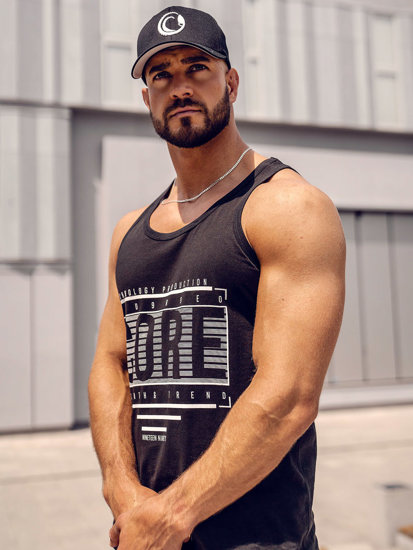 Bolf Tank Top mit Motiv Schwarz 14840A