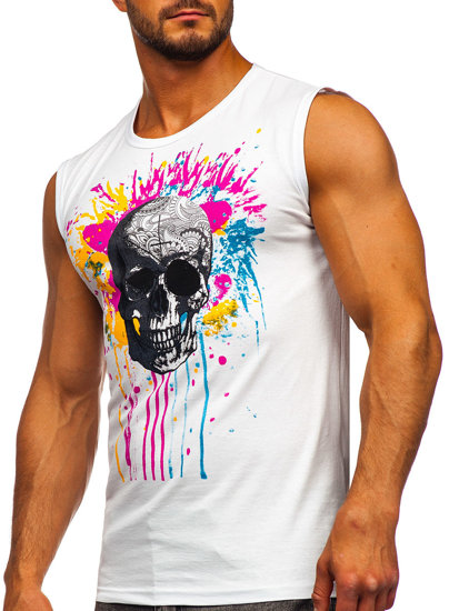 Bolf Tank Top mit Motiv Weiß  14805