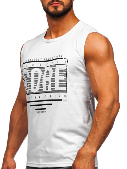 Bolf Tank Top mit Motiv Weiß  14806