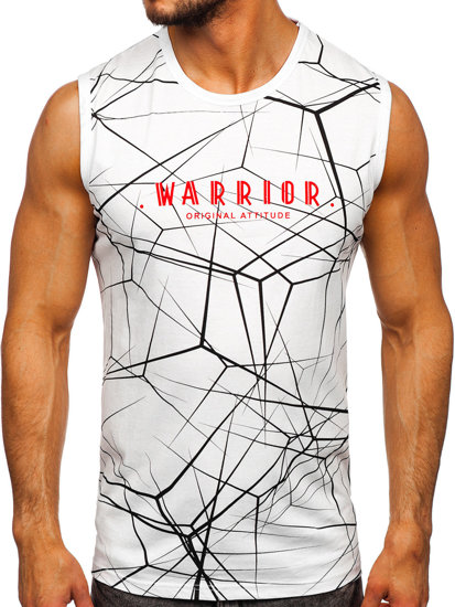 Bolf Tank Top mit Motiv Weiß  14813