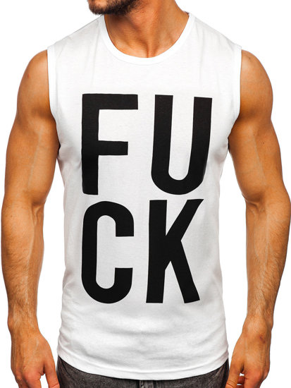 Bolf Tank Top mit Motiv Weiß  14820