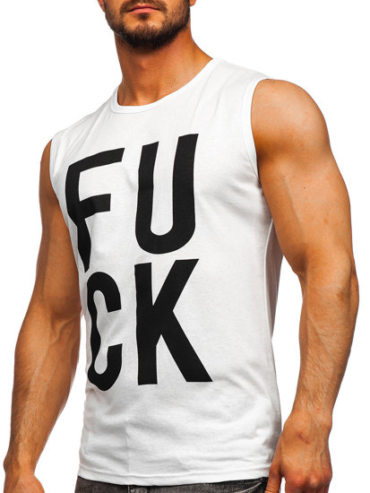 Bolf Tank Top mit Motiv Weiß  14820