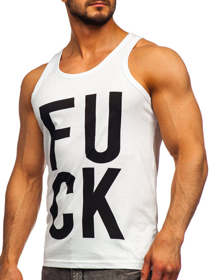 Bolf Tank Top mit Motiv Weiß  14830