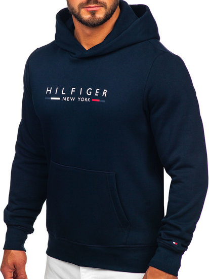 Herren Kapuzenpullover mit Kängurutasche Tommy Hilfiger Dunkelblau MW0MW29301