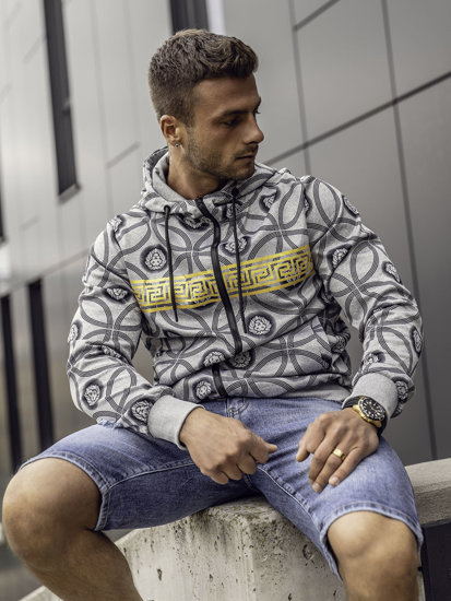 Herren Sweatshirt mit Motiv 4F Grau  27B8123A