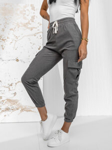 Bolf Damen Cargohose Joggers Grau  W7860