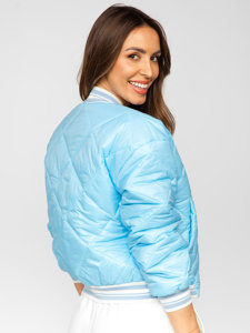 Bolf Damen Gepolsterte Übergangsjacke Bomberjacke Azurblau  82556