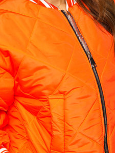 Bolf Damen Gepolsterte Übergangsjacke Bomberjacke Orange  82556