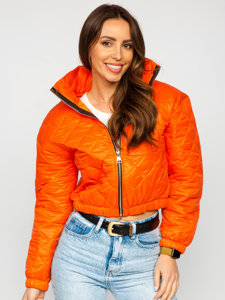 Bolf Damen Gepolsterte Übergangsjacke Bomberjacke Orange  82622