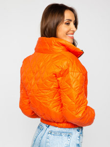 Bolf Damen Gepolsterte Übergangsjacke Bomberjacke Orange  82622