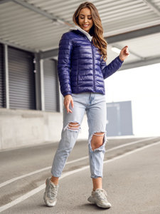 Bolf Damen Gepolsterte Übergangsjacke Mittelblau  5M706